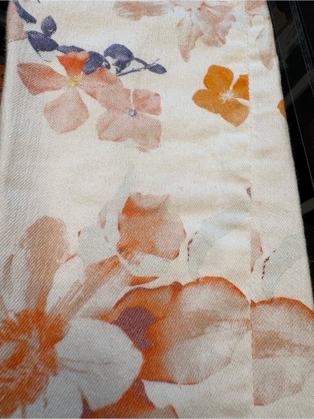 7 For All Mankind Floral Skinny Jeans - White, Orange, Light Blue & Purple - Picture 6 of 12